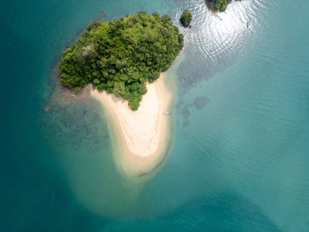 istock Aerial View of Tropical Peninsula with Lush Greenery 2154885273
