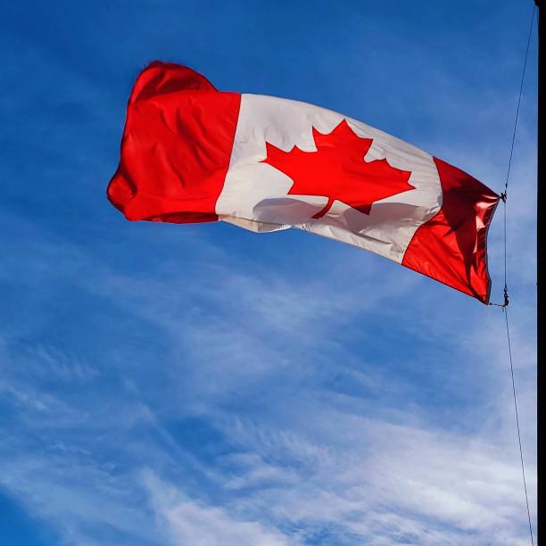 istock Canadian Flag at Half Mast 2154885764