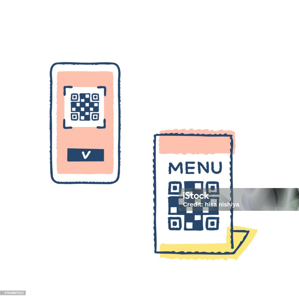 Cooking Qr Code An Image Of A Qr Code Menu For A Restaurant Stock Illustration ...