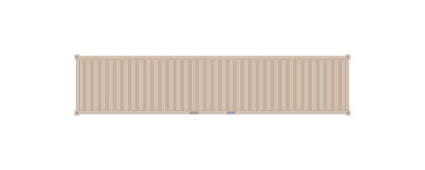 istock Vector illustration of the side of a 40-foot ocean container, dry container 2154889730