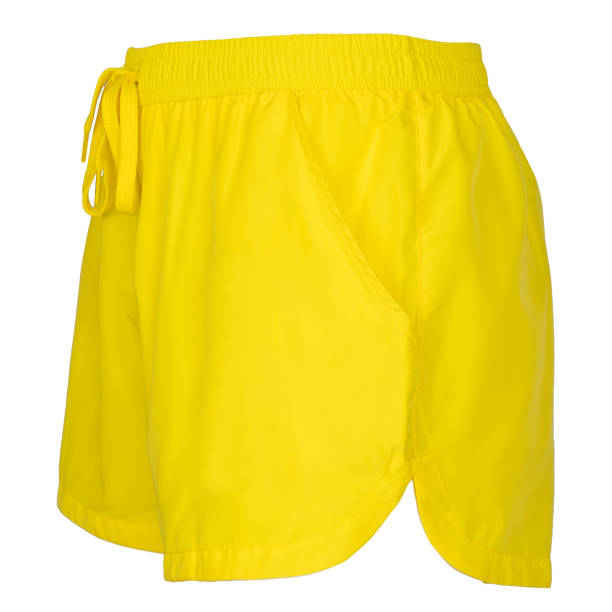 istock Yellow Swim Shorts Side View. Isolated. 2154892202