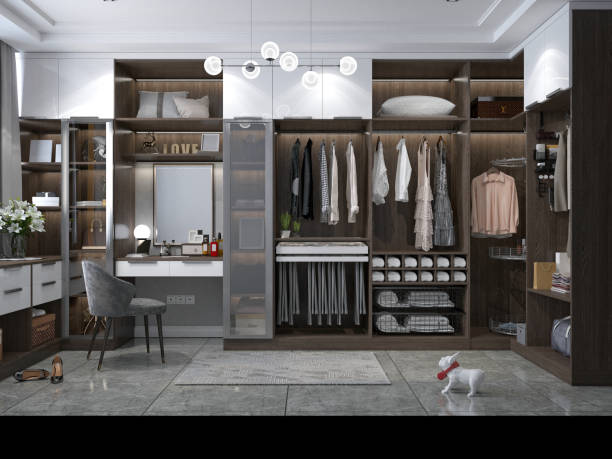 istock 3d render of cloak room 2154898388
