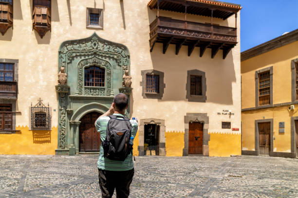 istock Mature man travelling in Las Palmas de Gran Canaria 2154899247