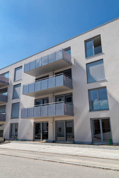 istock Modern New Architecture, Apartment Building with Balconies 2154899939