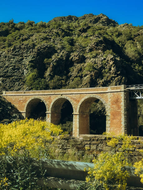 istock Swiss red train on viaduct in mountain, scenic ride 2154900350