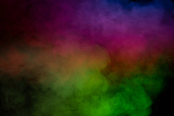 istock Green and white steam on a black background. 2154902152