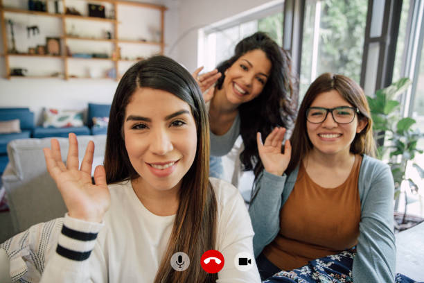 istock Three young friends shoot a selfie at home 2154902260