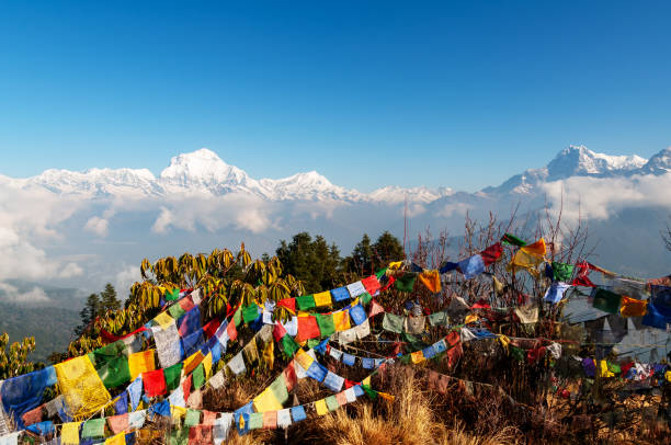 Annapurna mountain range view from Poon Hill view point