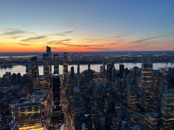 istock Manhattan from Empire State Building at sunset 2154910078