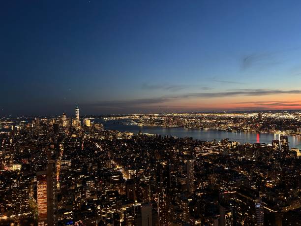 istock Manhattan from Empire State Building at sunset 2154910842