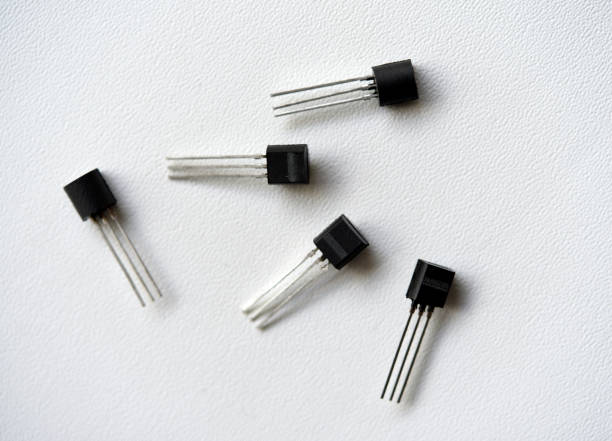 Transistors on a white background. Radio components.
