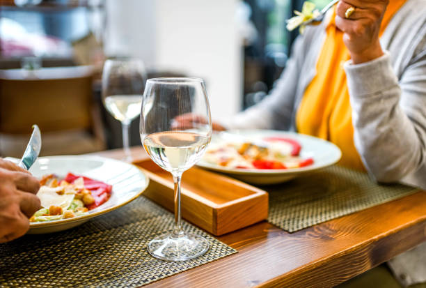istock Couple having a meal together in a restaurant 2154915679