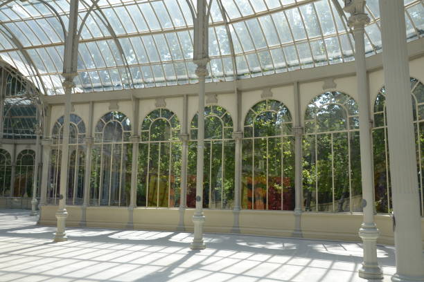 Madrid, Spain, 15 July 2015: Crystal palace in Madrid's el retiro