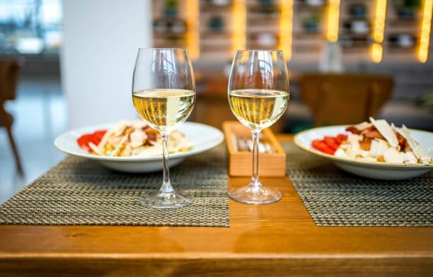 istock Glasses of wine served in the restaurant 2154917049
