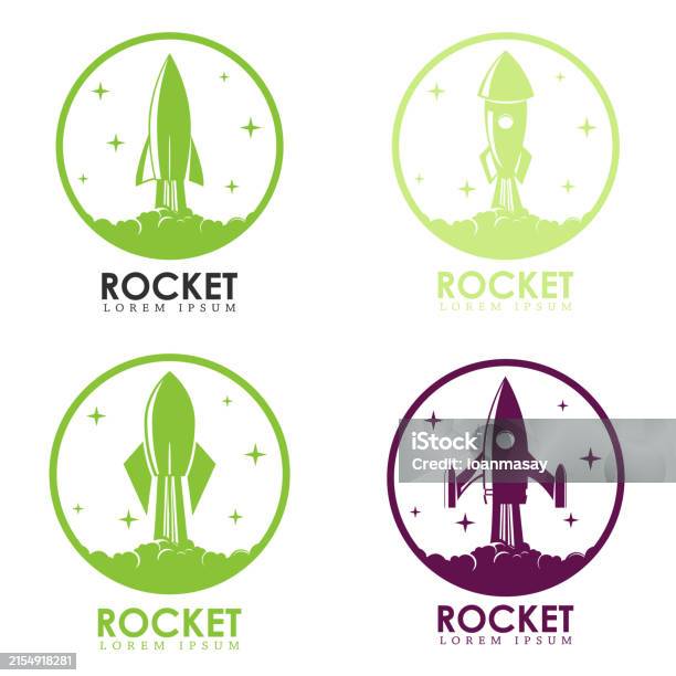 Rocket Label Emblems With Rocket Launch Design Elements For Label Emblem Sign Brand ...