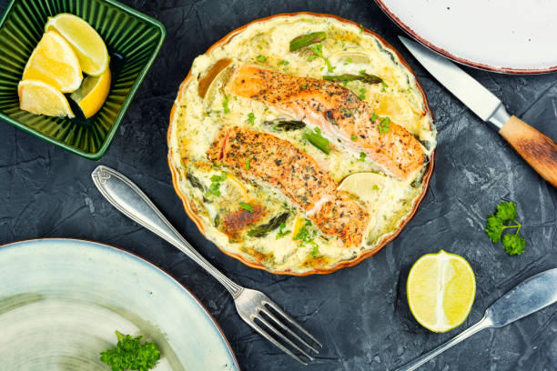 istock Steamed salmon gratin. 2154918871