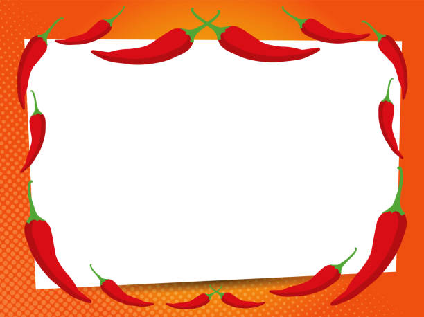 chili pepper picture frame border vector red hot chili pepper picture frame border vector chili pepper border stock illustrations