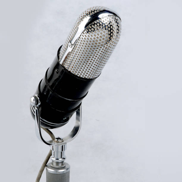 istock Old professional microphones for concerts and broadcasters that marked an era. 2154925996