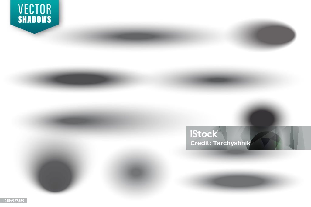 Round Shadow Model Realistic Shadow Effect Round Shadows Collection Isolated On White ...