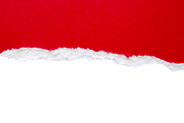 istock Red ripped paper torn edges strips isolated on white background 2154933381