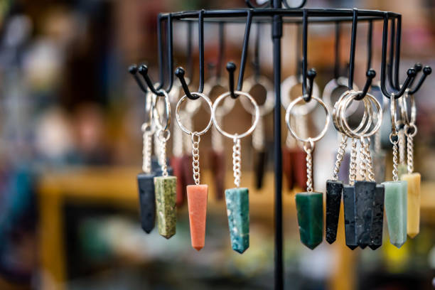 istock Multicolored Assorted Crystal Keychain Retail Shop 2154936796