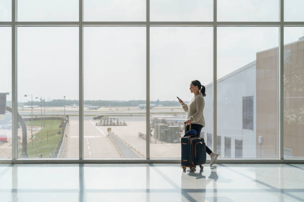 Woman traveling alone