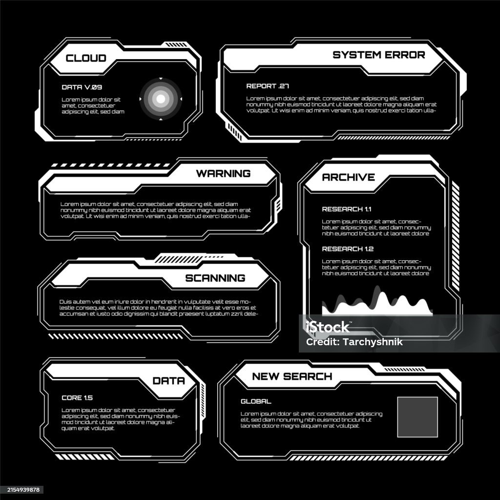 Ilustración de White Futuristic Hud Ui Elements Scifi User Interface ...