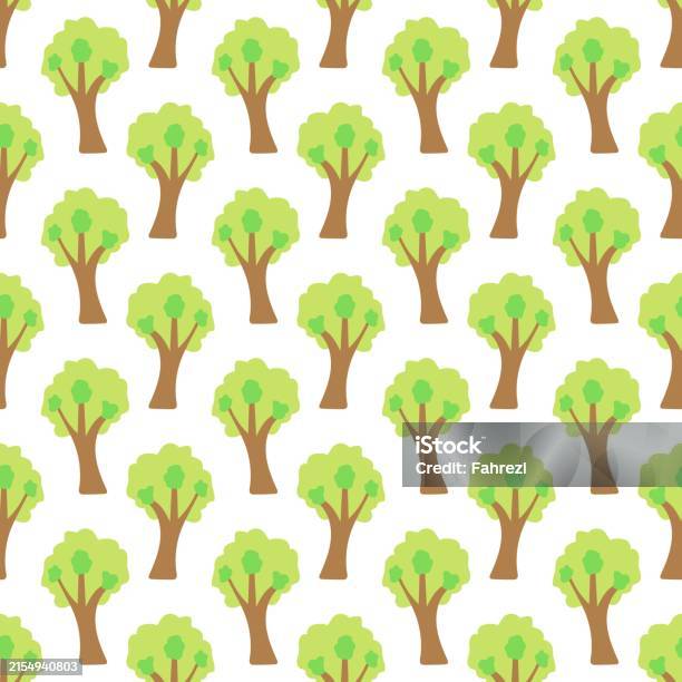 Tree Seamless Pattern Environmental Vector Stock Illustration ...