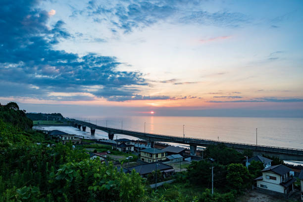 Sunrise over the Pacific Ocean in Ibaraki, Japan