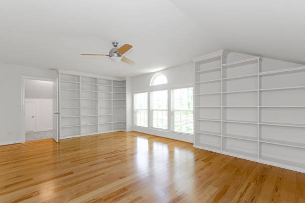 Empty Unfurnished Room with Windows and Roof. 3D Render