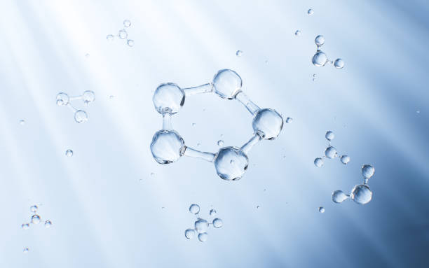 istock Transparent molecular structure, skincare and biomedical concept, 3d rendering. 2154947307