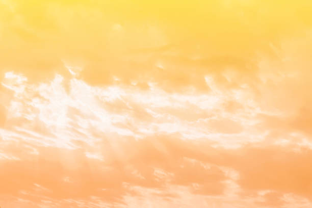 istock Yellow orange golden sky pastel with fluffy cloud. 2154947868