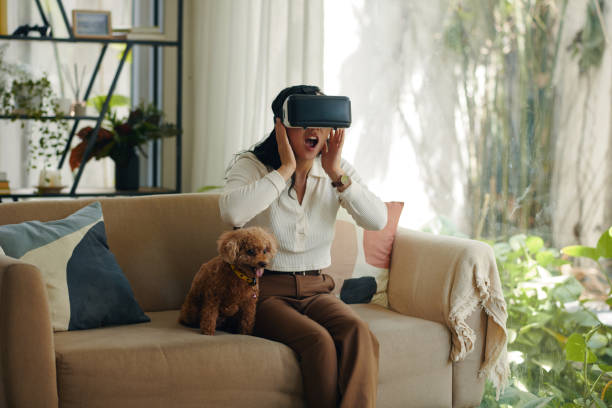 istock Amazed Woman Experiencing Metaverse 2154950023