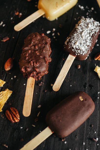 istock Ice creams on the dark background 2154952589