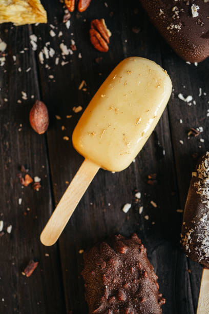 istock Ice creams on the dark background 2154952594
