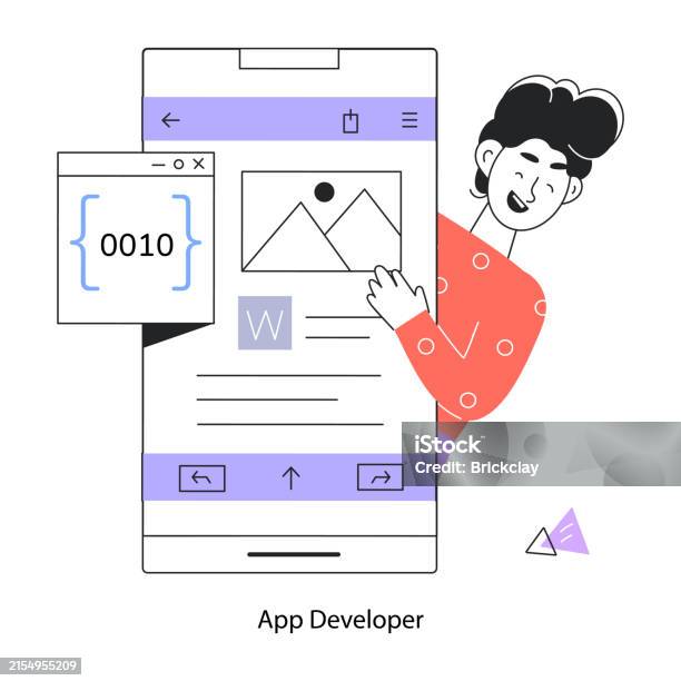 App Developer Stock Illustration - Download Image Now - Cloud Computing ...
