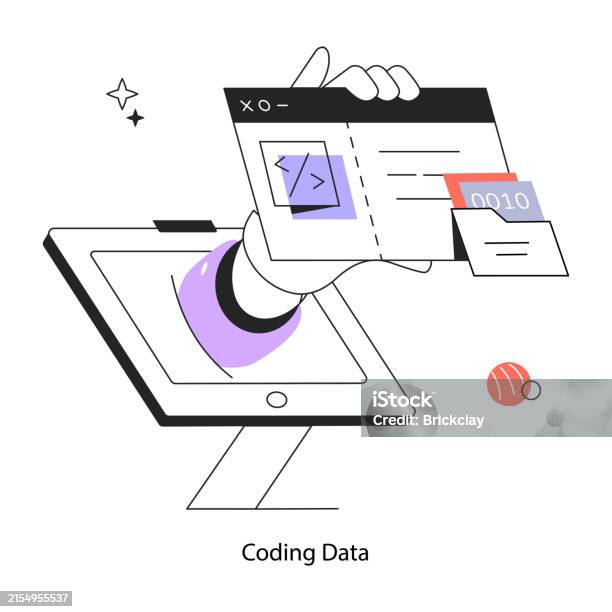 Coding Data Stock Illustration - Download Image Now - Cloud Computing ...
