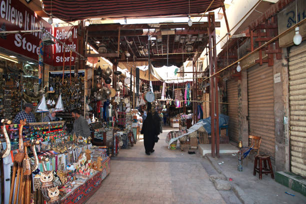 Luxor, Egypt - 01 Mar 2017: Local market in Luxor city, Egypt