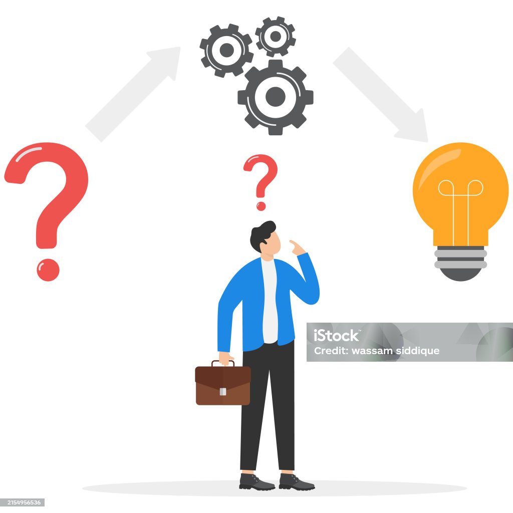Thinking Or Problem Solving Process Concept Solution To Solve Problem ...