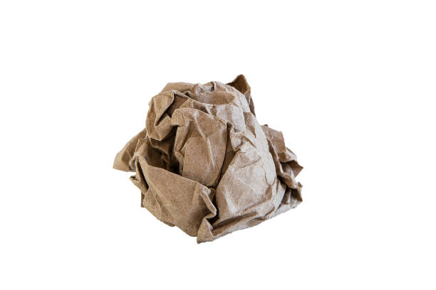 istock Craft paper crumpled lump  on white isolated background 2154961252