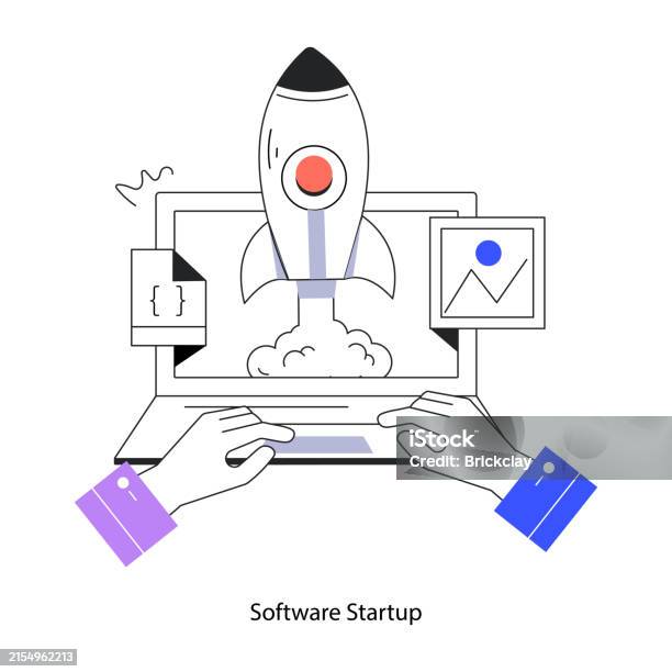 Software Start Sign Software Startup Stock Illustration - Download Image Now - Business ...