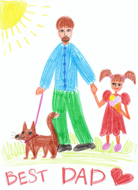 istock A postcard to the Best Dad drawn by a child. White background. Fathers day. 2154963535