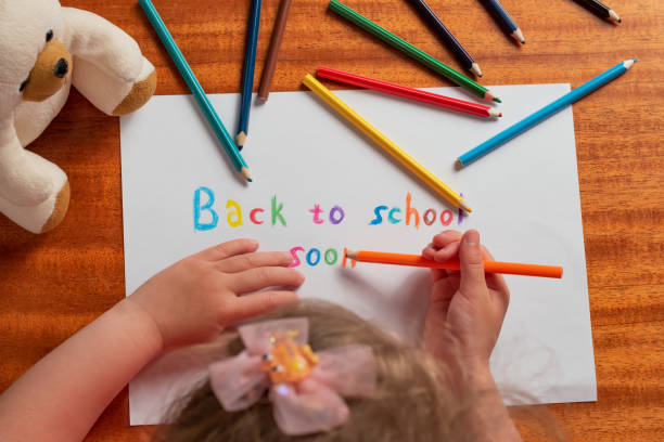 istock Back to School drawing, text on a piece of paper 2154969636