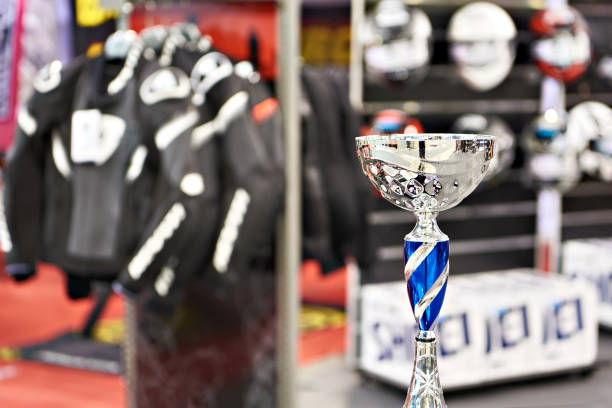 Sport cup and motorcycle equipment in store