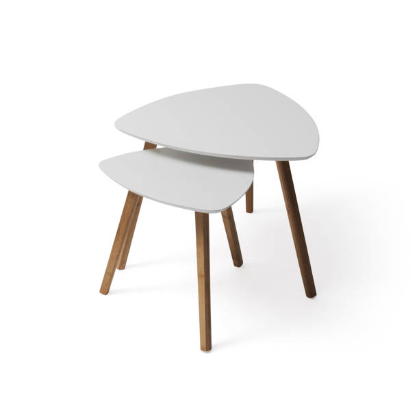 istock Set of small decorative tables isolated on white background 2154974018