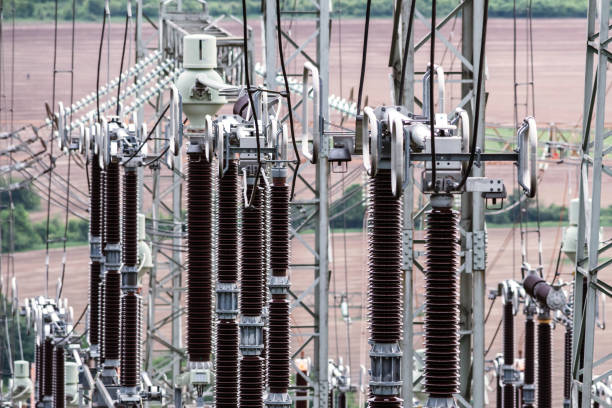 High voltage power transformer in substation