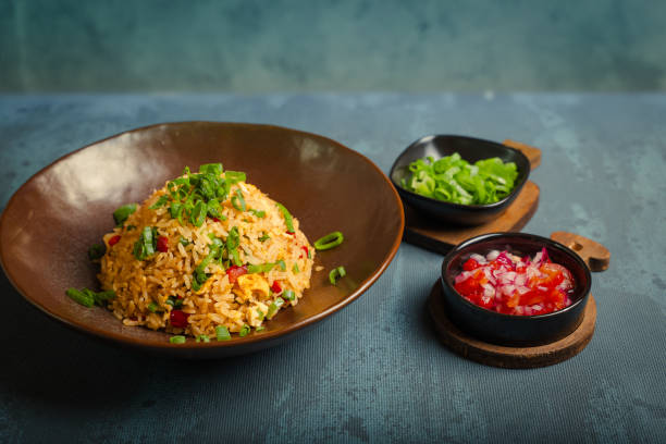 istock Chaufa rice with spicy sauce and Chinese onions 2154975462