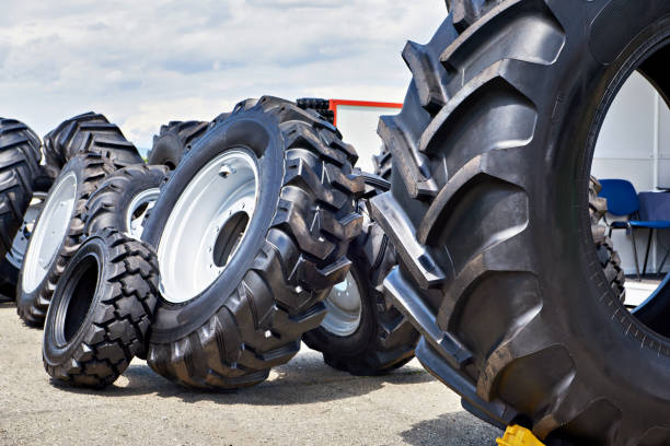 istock Rubber tire black for tractor agriculture 2154976973