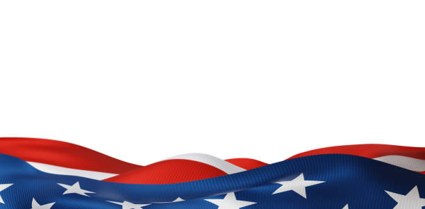 USA or American flag isolated on white background 3D render