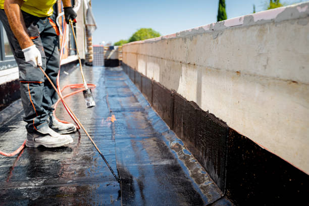 istock Worker using a gas burner, propane blowtorch to melt and arrange resin 2154981413